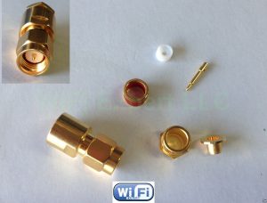 SMA Male Jack Clamp for RG58 RG142 LMR195 RG400 RF Coax Cable Straight Connector