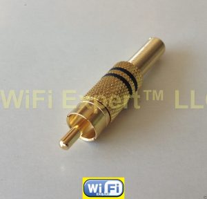 1 x RCA Plug Audio Cable Male Connector Gold Spring up to .2 inch thick in diamt