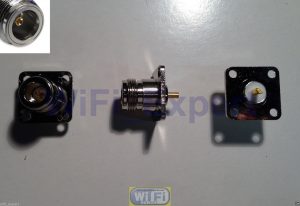 N Female Flange Jack flange 4 holes mount solder cup STRAIGHT RF Cable Connector