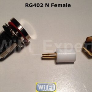1 x N female jack nut bulkhead solder connector for semi-rigid RG402 0.141" USA - Image 2