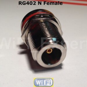 1 x N female jack nut bulkhead solder connector for semi-rigid RG402 0.141" USA - Image 3