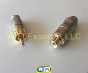 RCA Plug and Jack Audio Cable Male and Female Set Connector Gold Snake up to .2"