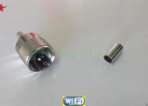 Connector UHF male PL259 plug 90° clamp RG8 RG213 LMR400 7D-FB cable right angle