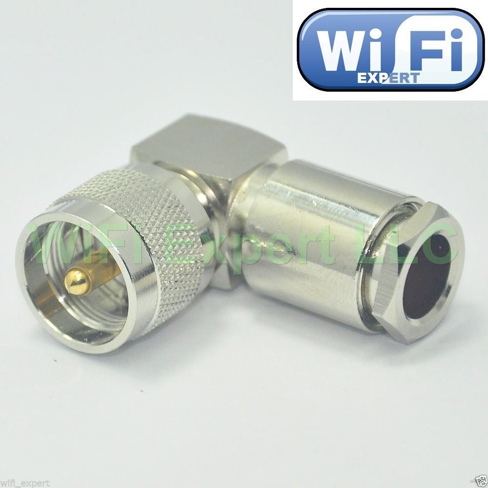 UHF PL259 right angle male plug clamp RG8 LMR400 RG213 RG214 cable connector USA
