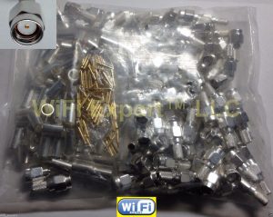 100x Silver RP-SMA Male plug crimp Connector for LMR200 RG58 RG142 RG400 LMR195