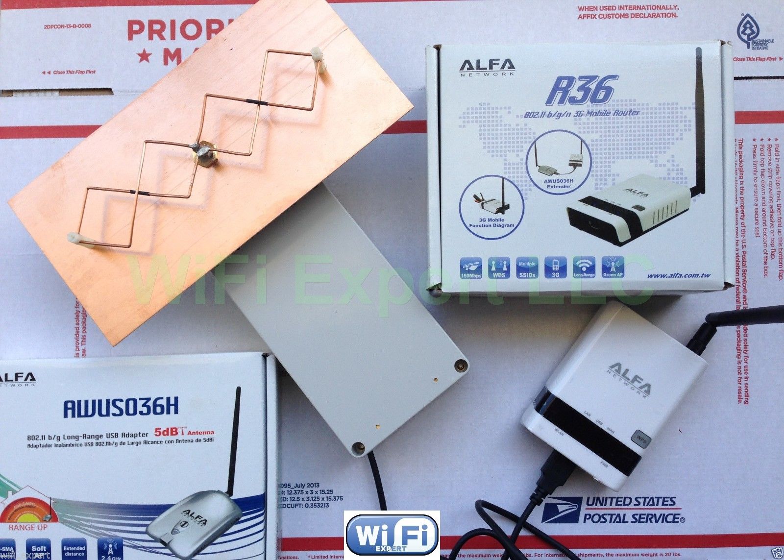 WiFi Antenna ALFA R36 + G OUTDOOR 8M Double Biquad Long Range GET FREE  INTERNET