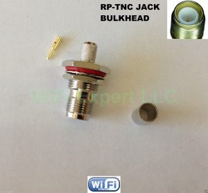 RP-TNC Female Bulkhead Solder crimp RG58 RG142 RG400 LMR195 cable RF Connector