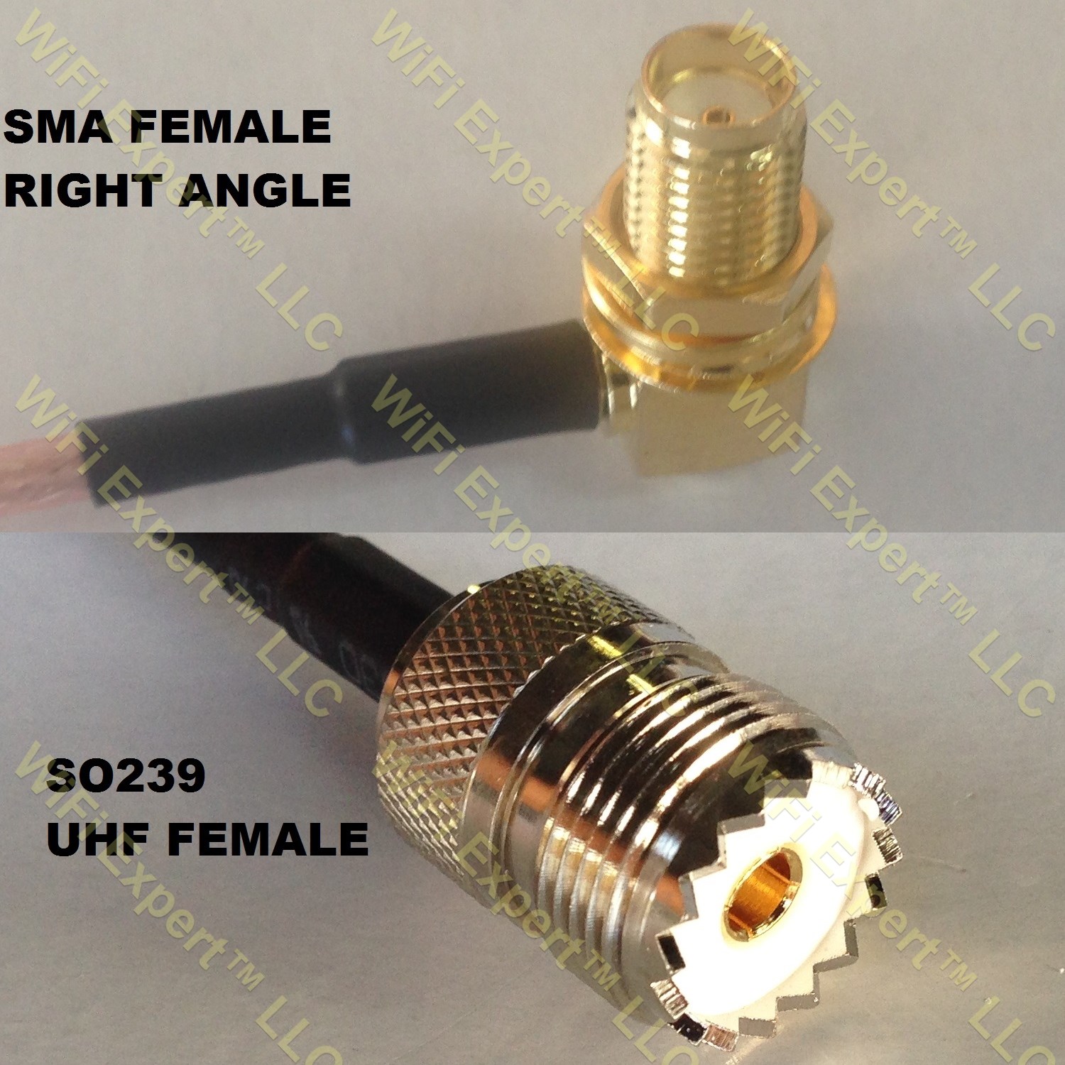 RG316 SMA FEMALE ANGLE to SO239 UHF Female Coaxial RF Pigtail Cable