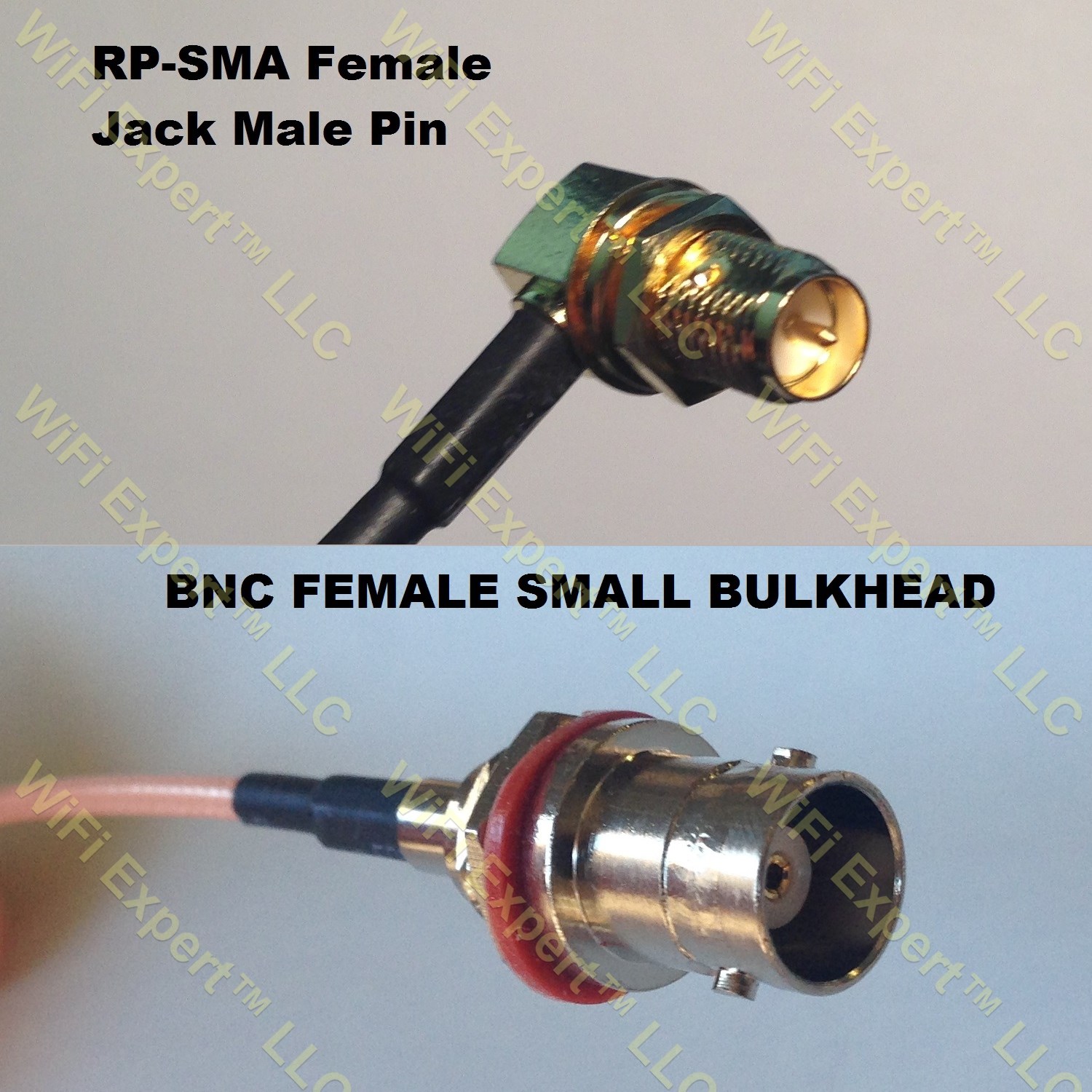LMR100 RP-SMA FEMALE ANGLE to BNC FEMALE SM BULKHEAD Coaxial RF Pigtail Cable