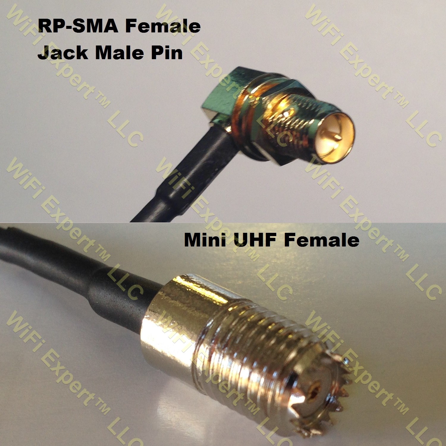 LMR100 RP-SMA FEMALE ANGLE to MINI UHF FEMALE Coaxial RF Pigtail Cable