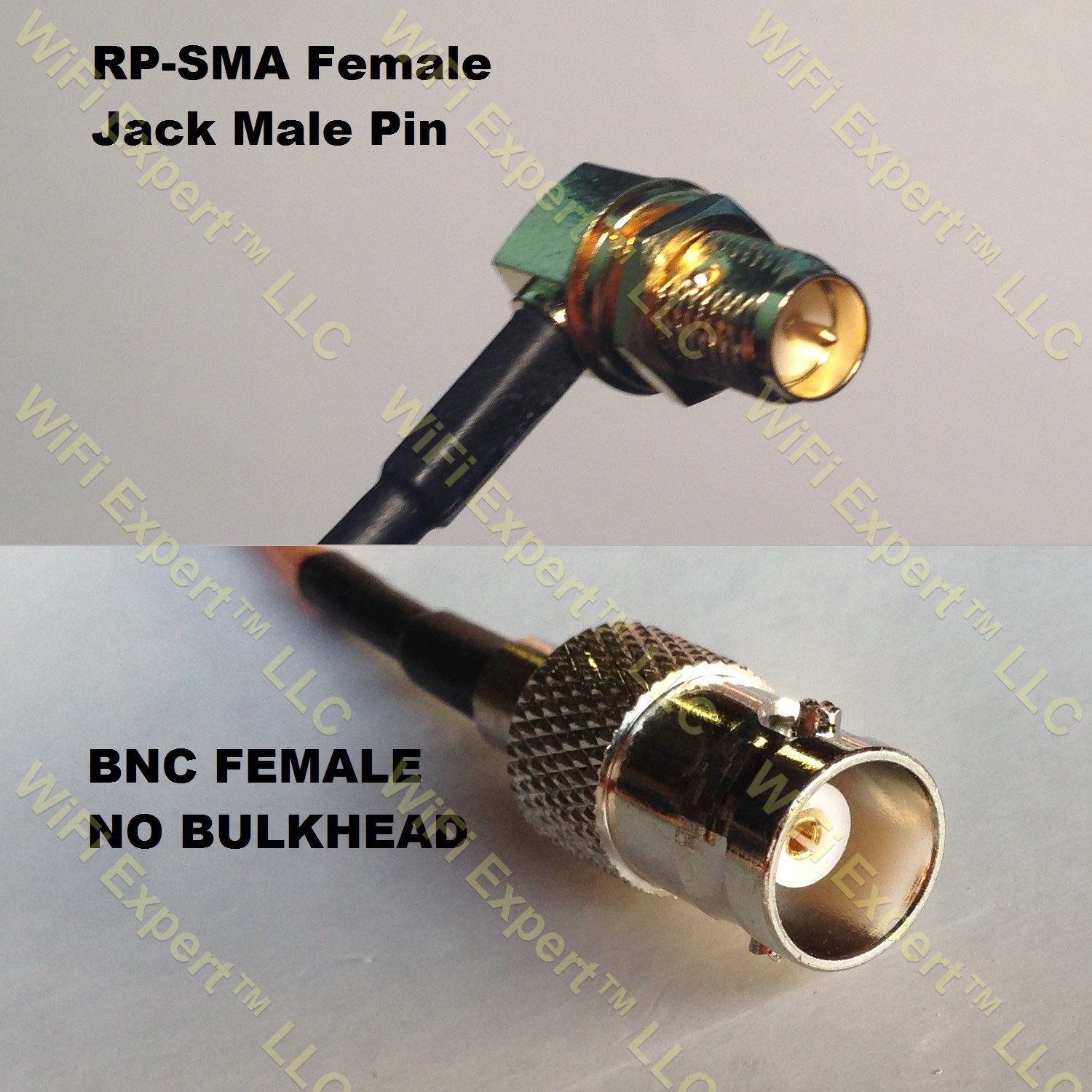 LMR100 RP-SMA FEMALE ANGLE to BNC FEMALE Coaxial RF Pigtail Cable