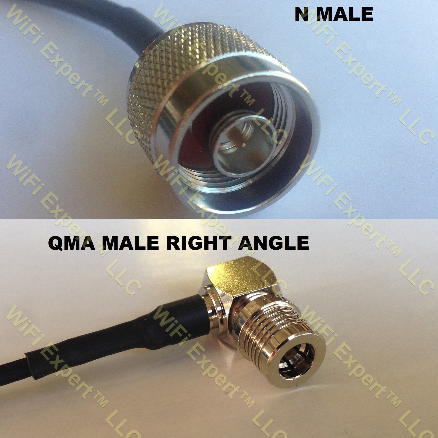 LMR100 N MALE to QMA MALE ANGLE Coaxial RF Pigtail Cable