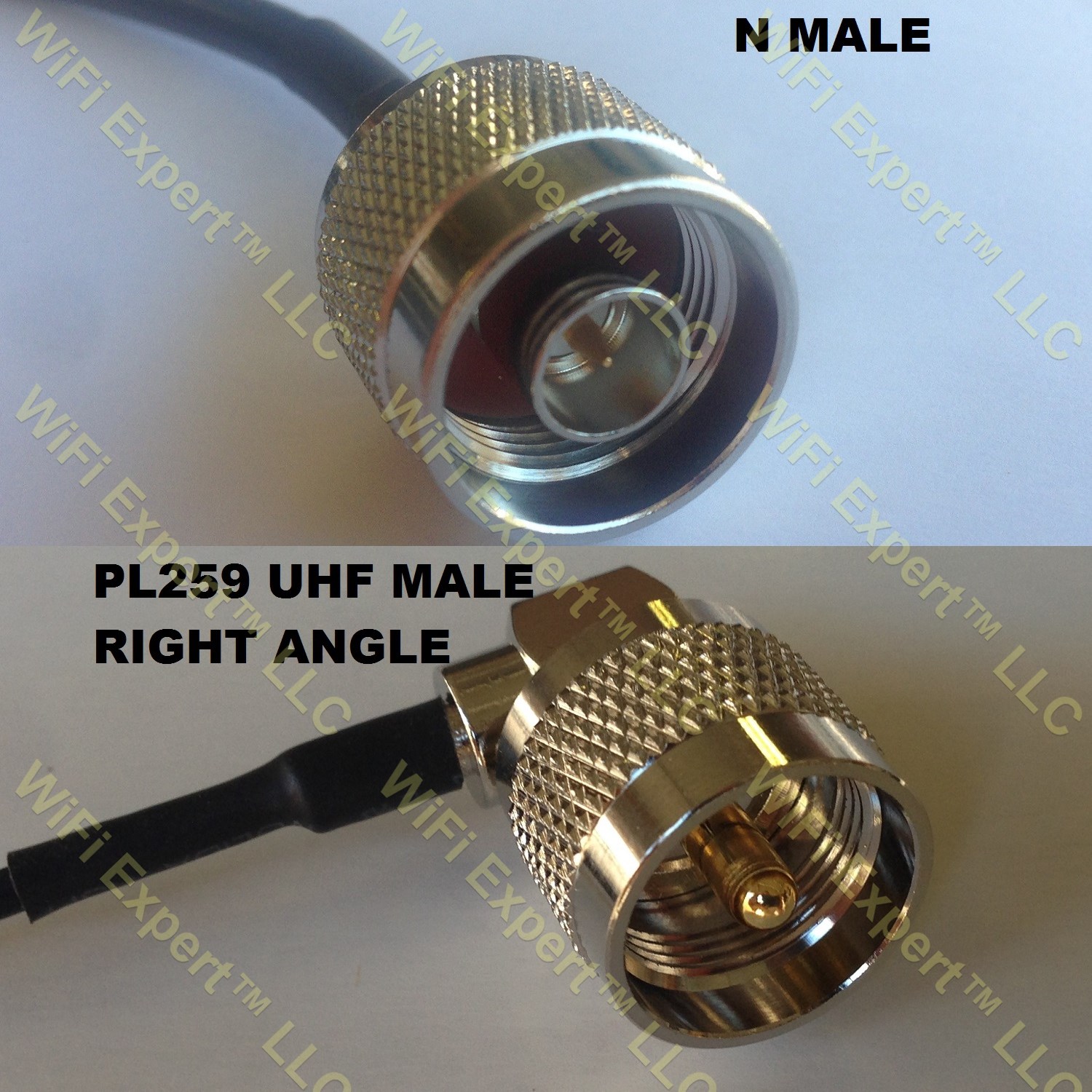 RG400 N MALE to UHF Male Angle Coaxial RF Pigtail Cable