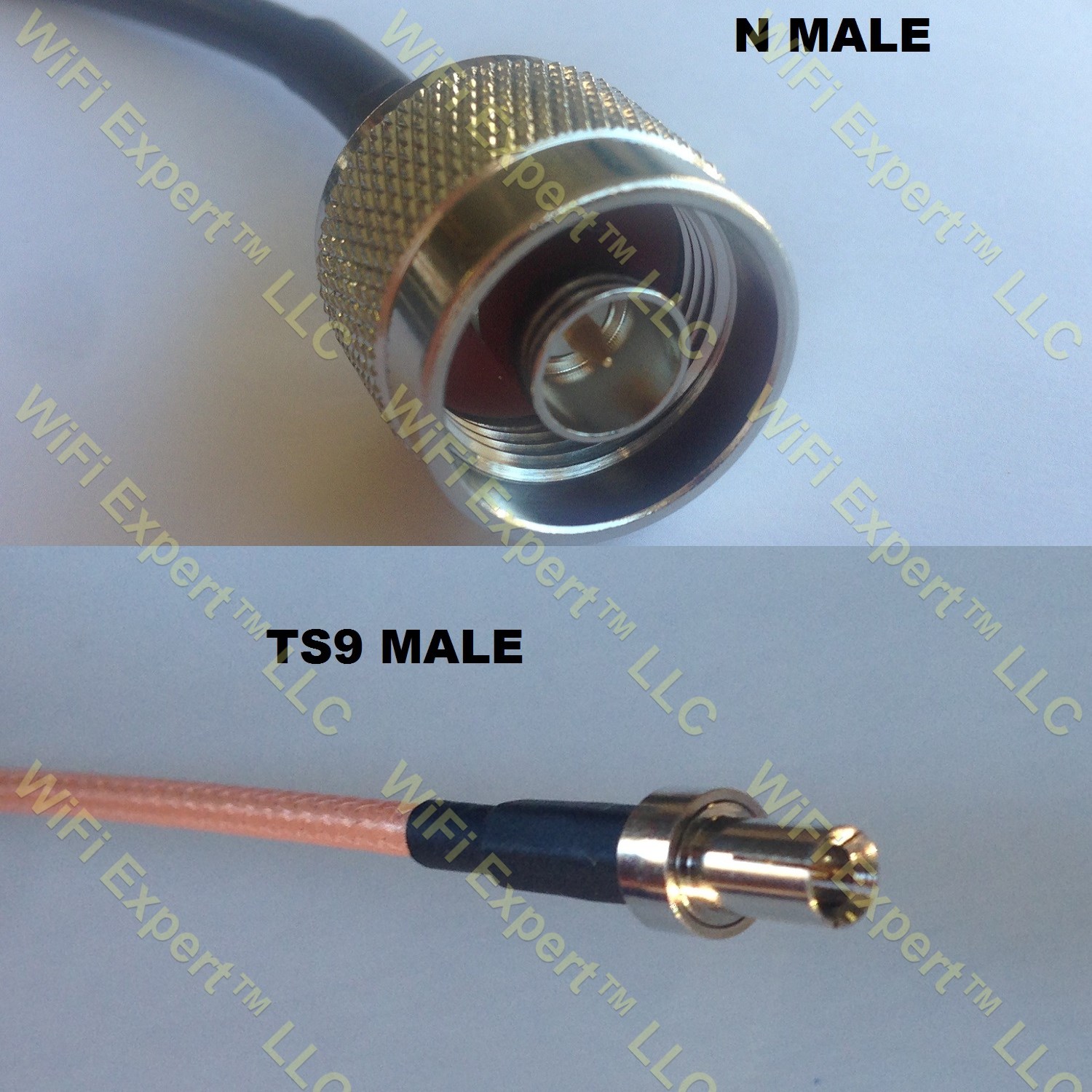 LMR100 N MALE to TS-9 MALE Coaxial RF Pigtail Cable