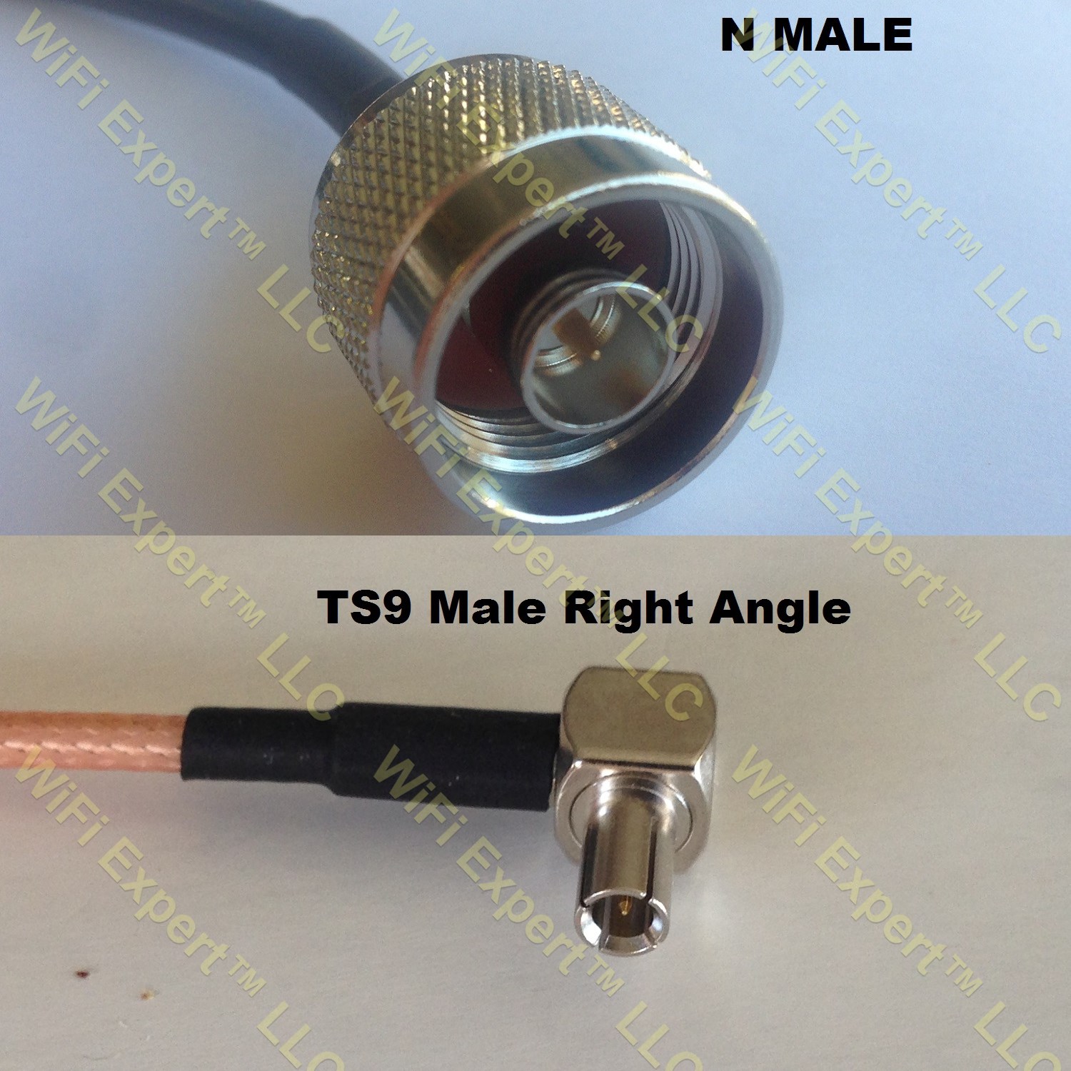 USA-CA RG188  N FEMALE BULKHEAD to TS9 ANGLE MALE Coaxial RF Pigtail Cable 