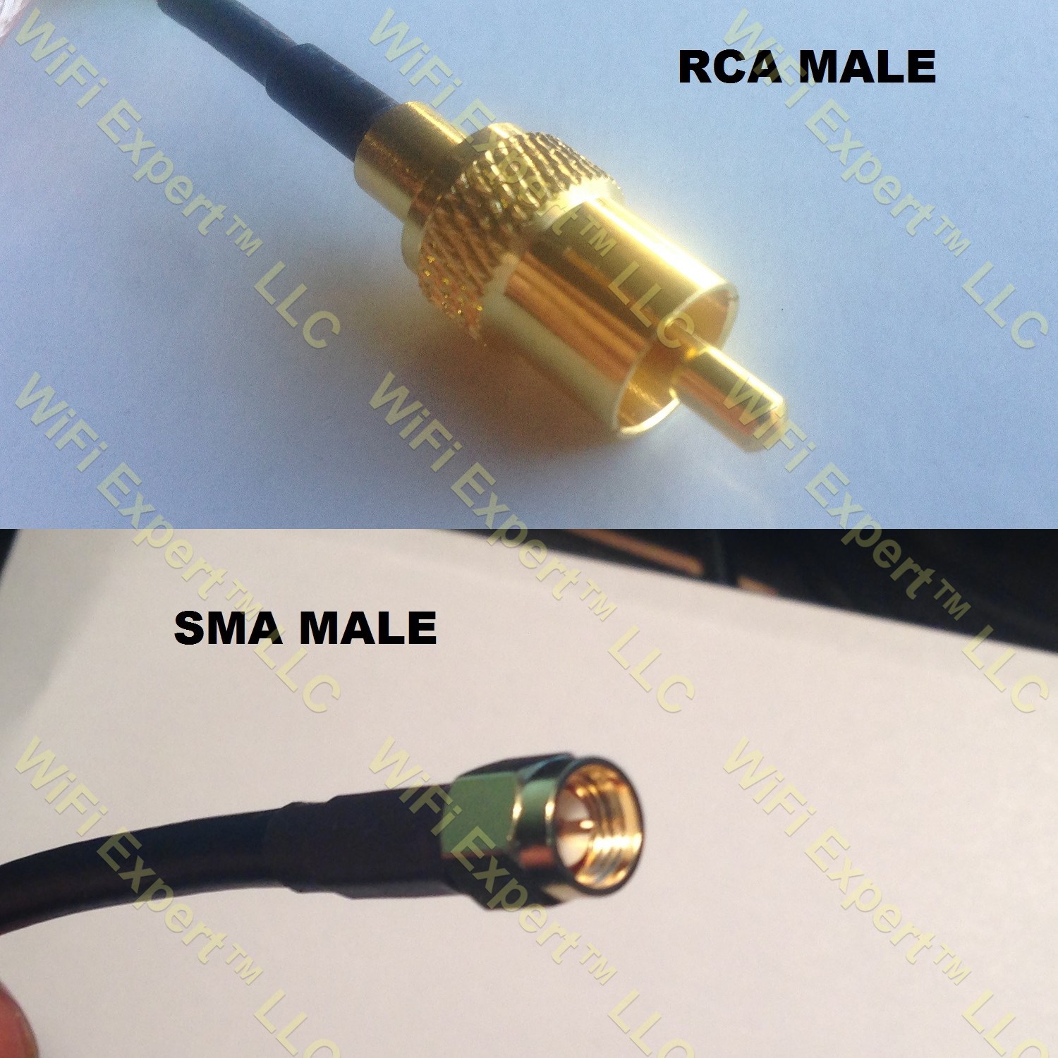 USA-CA RG188  RCA MALE to MINI UHF MALE Coaxial RF Pigtail Cable 