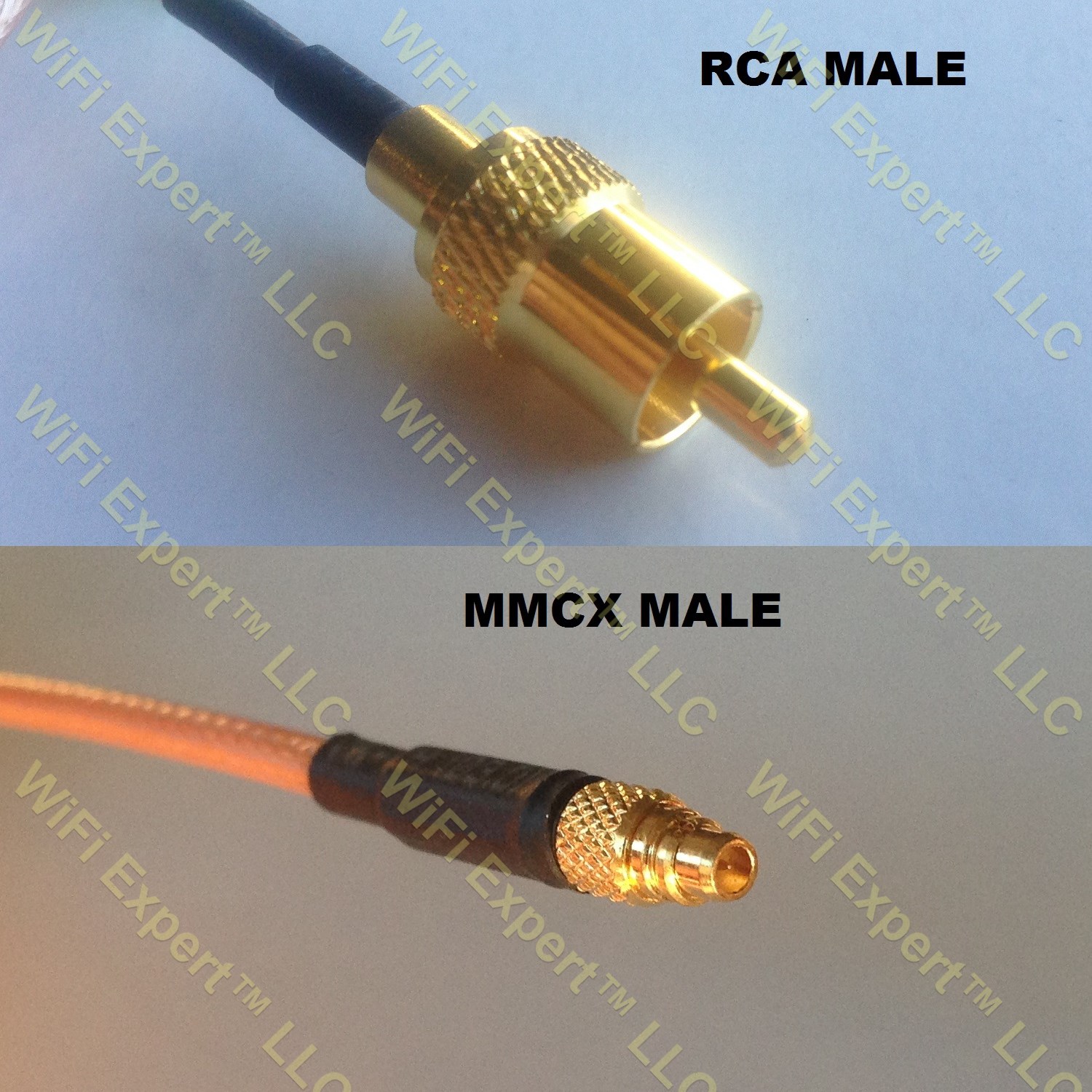 LMR100 RCA MALE to MMCX MALE Coaxial RF Pigtail Cable
