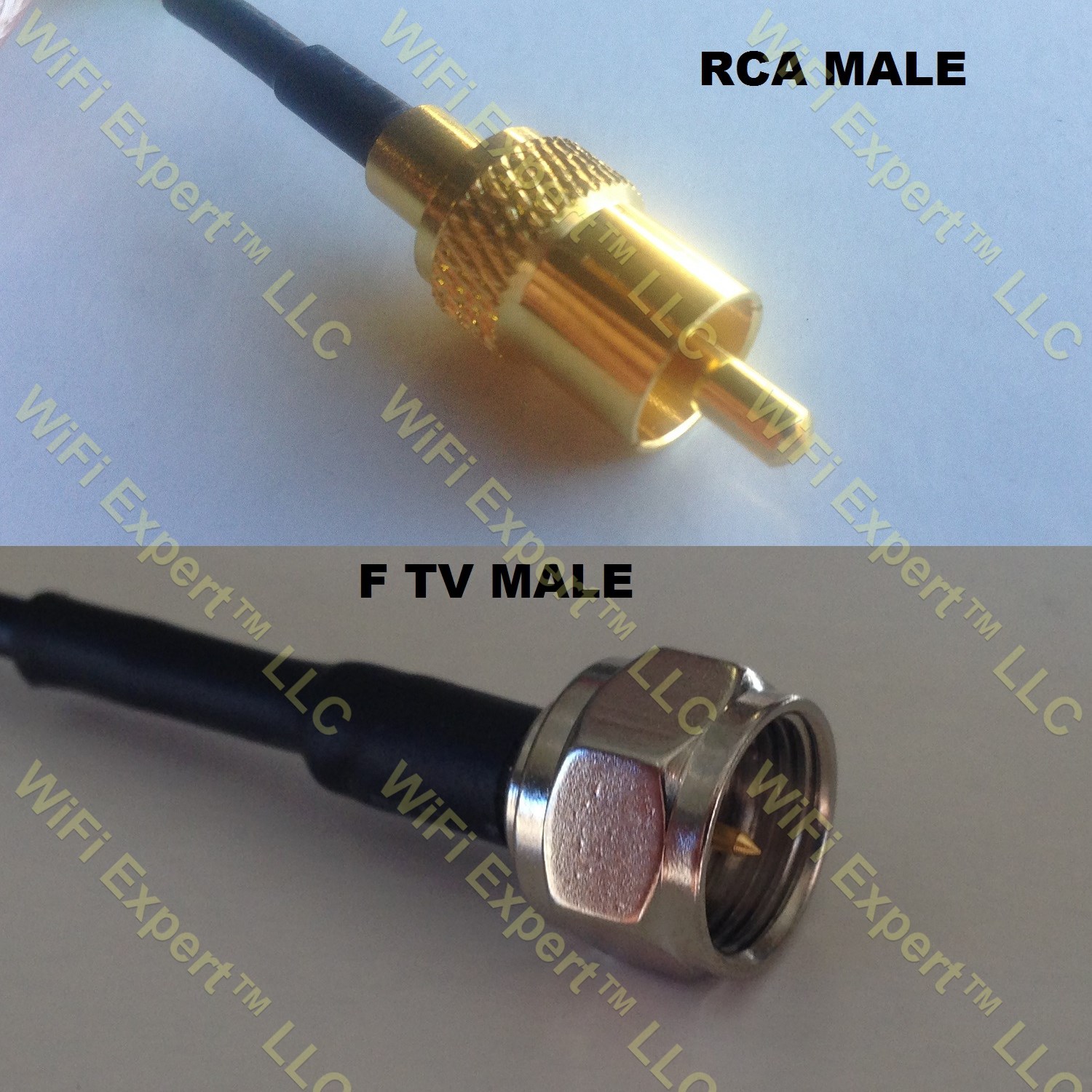 RG142 RCA MALE to F MALE Coaxial RF Pigtail Cable RF Coaxial Cables, Adapters, Connectors