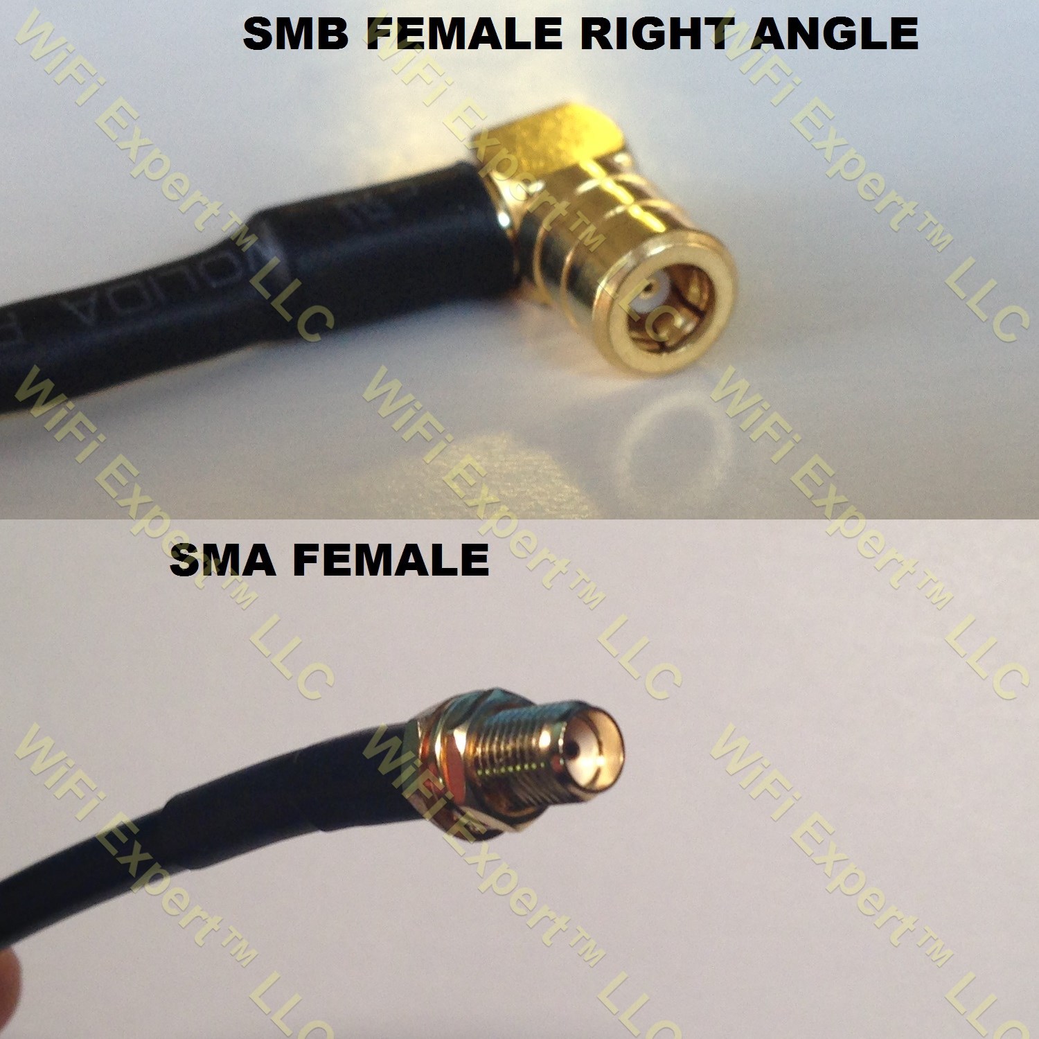 Two Aeroflex RG-316 Coax Adapter Cable SMB Female R/A to SMA Male Straight 2 