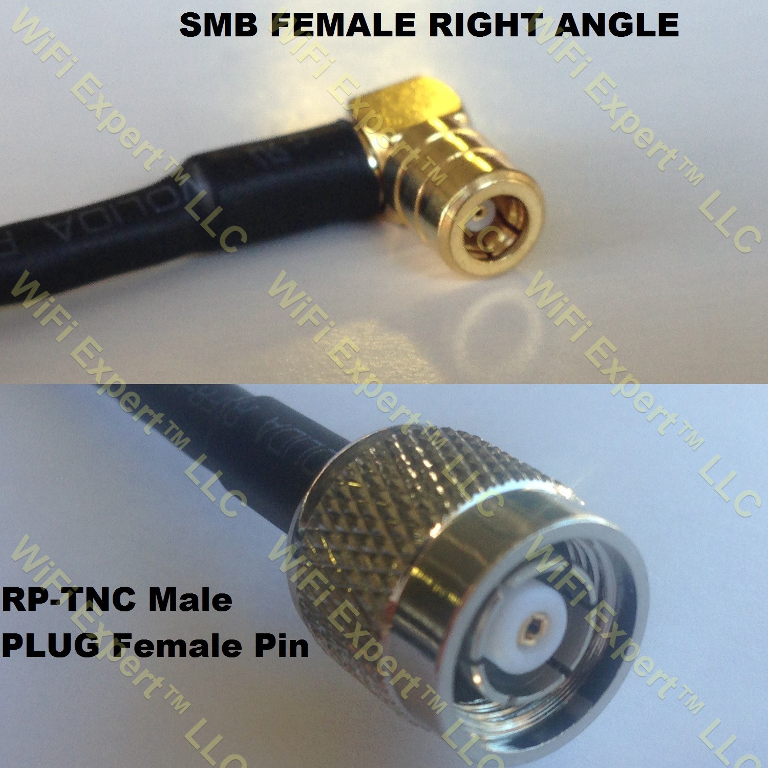 RG316 SMB FEMALE ANGLE to RP-TNC MALE Coaxial RF Pigtail Cable