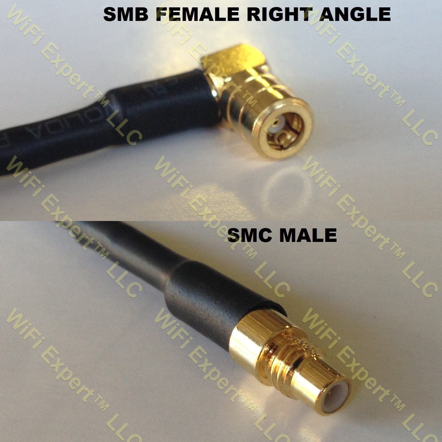 RG316 SMB FEMALE ANGLE to SMC MALE Coaxial RF Pigtail Cable