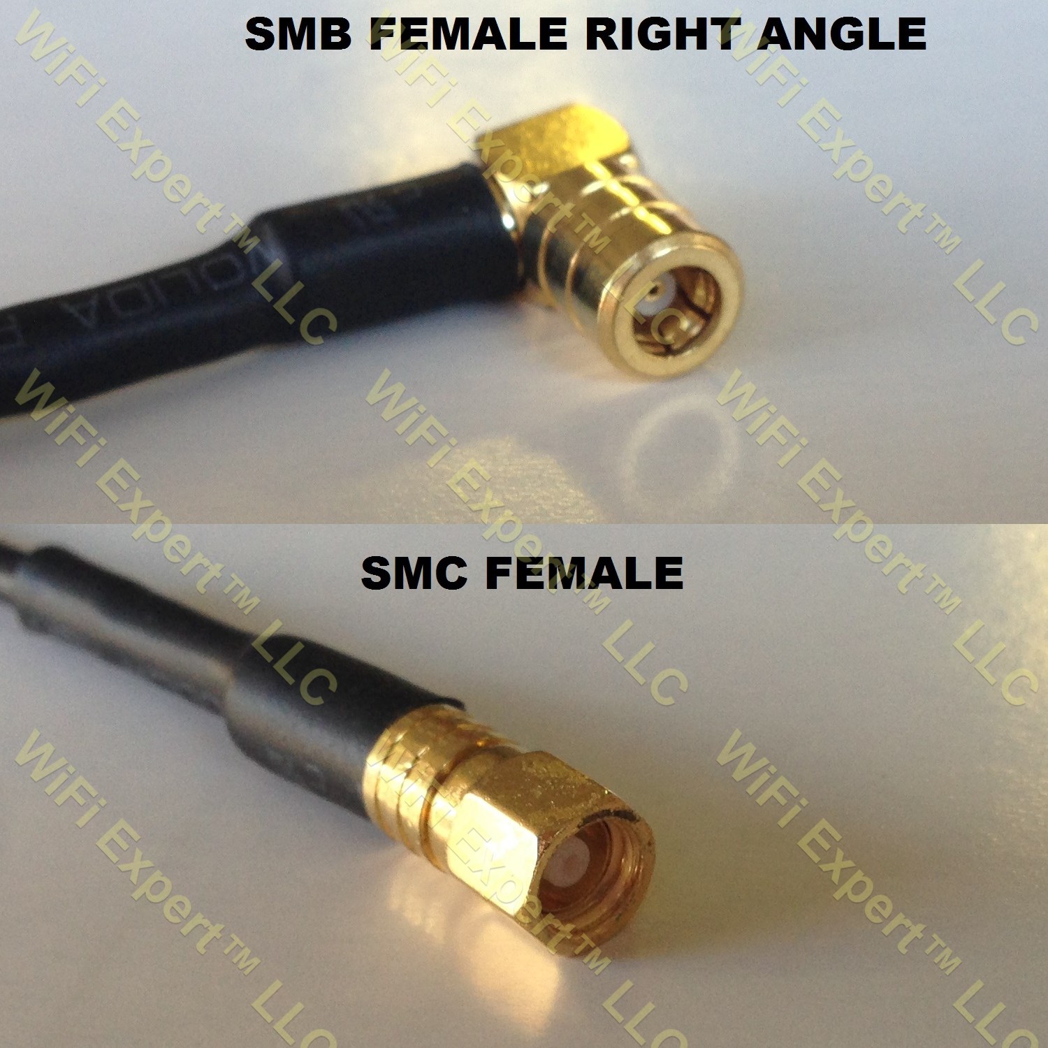 RG316 SMB FEMALE ANGLE to SMC FEMALE Coaxial RF Pigtail Cable