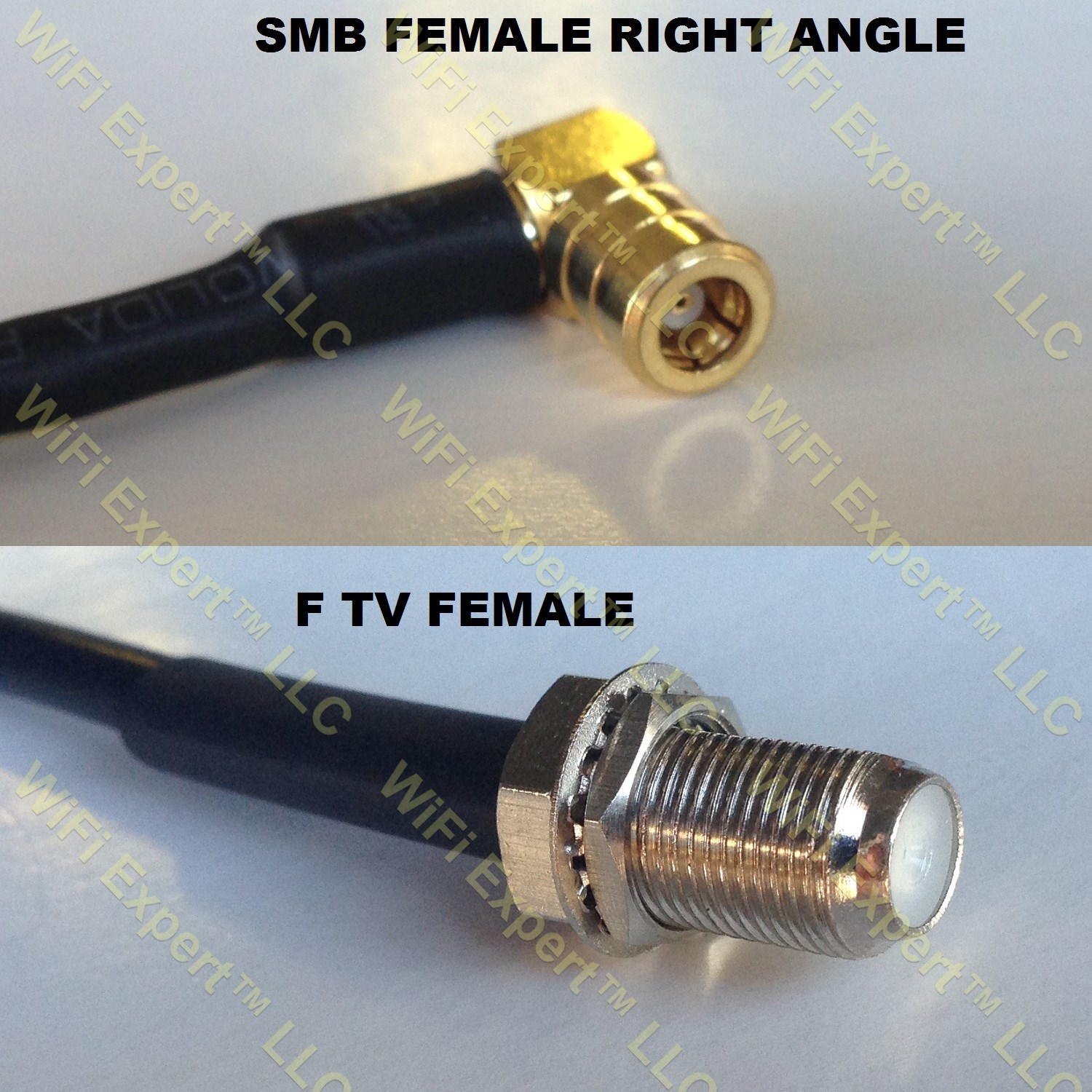 RG316 SMB FEMALE ANGLE to F FEMALE Coaxial RF Pigtail Cable