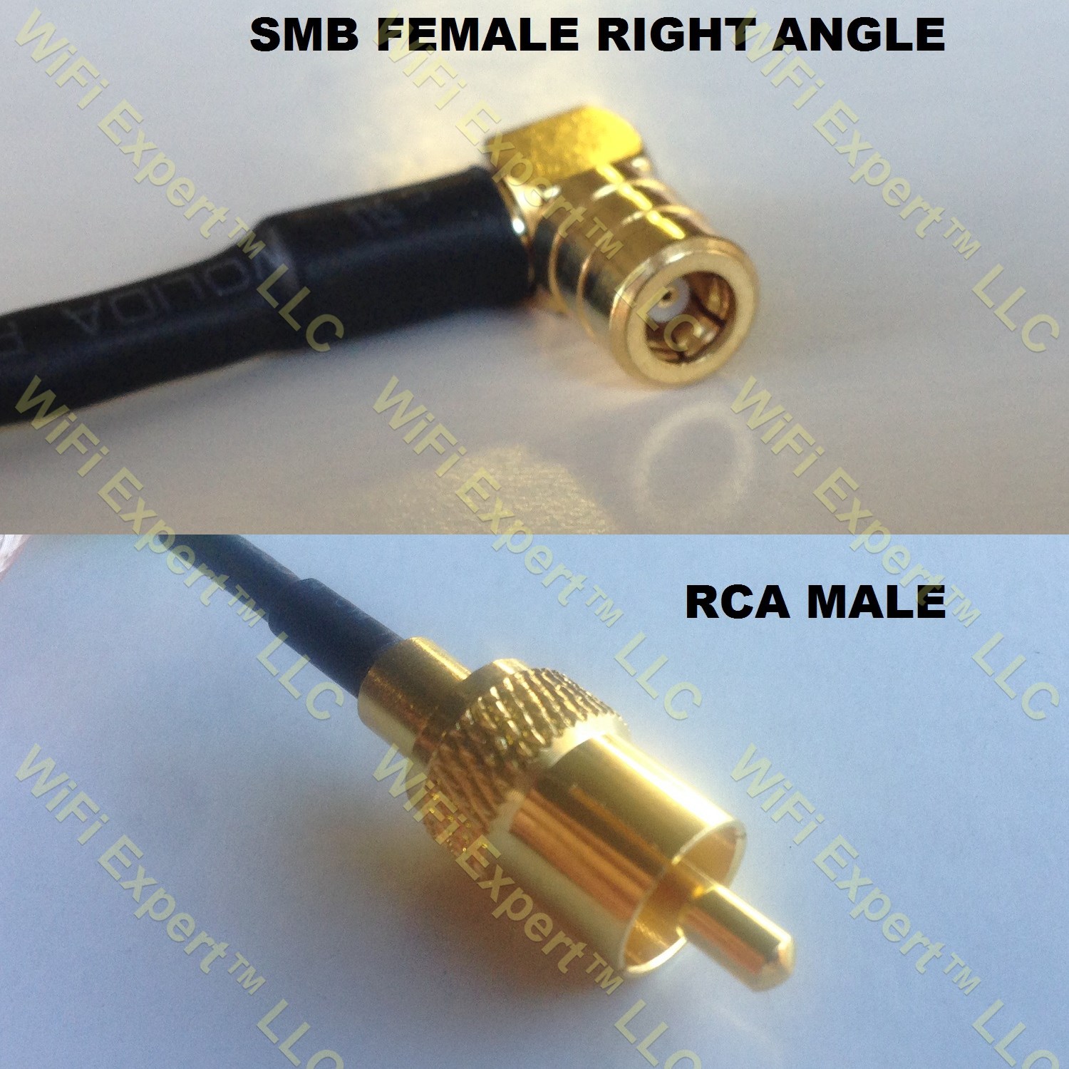 RG316 SMB FEMALE ANGLE to RCA MALE Coaxial RF Pigtail Cable