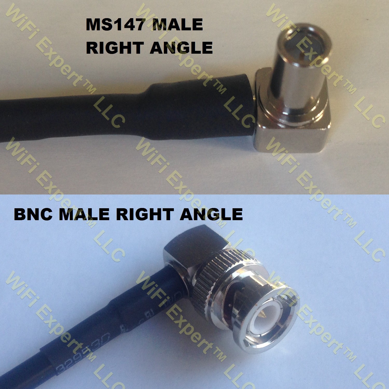 LMR100 MS147 ANGLE MALE to BNC MALE ANGLE Coaxial RF Pigtail Cable