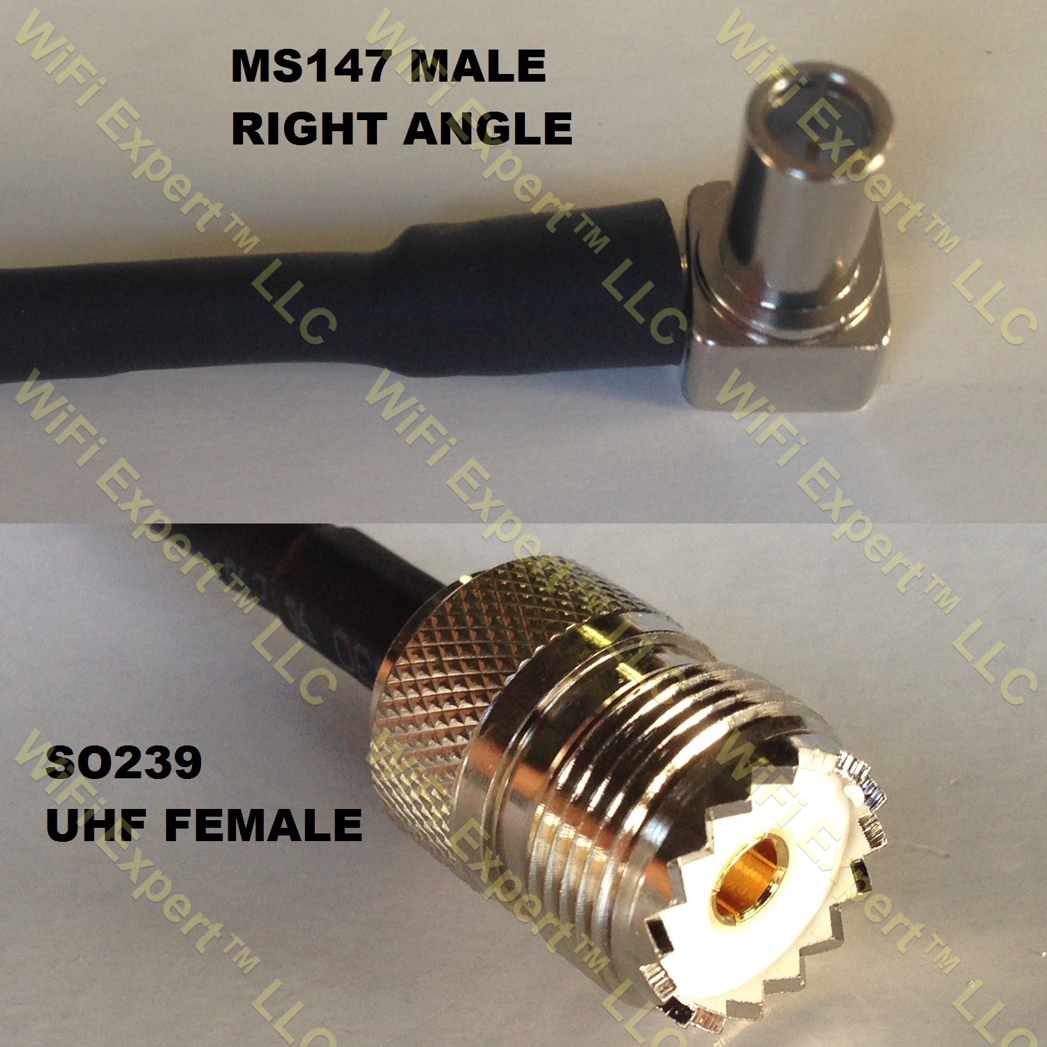 LMR100 MS147 ANGLE MALE to SO239 UHF Female Coaxial RF Pigtail Cable