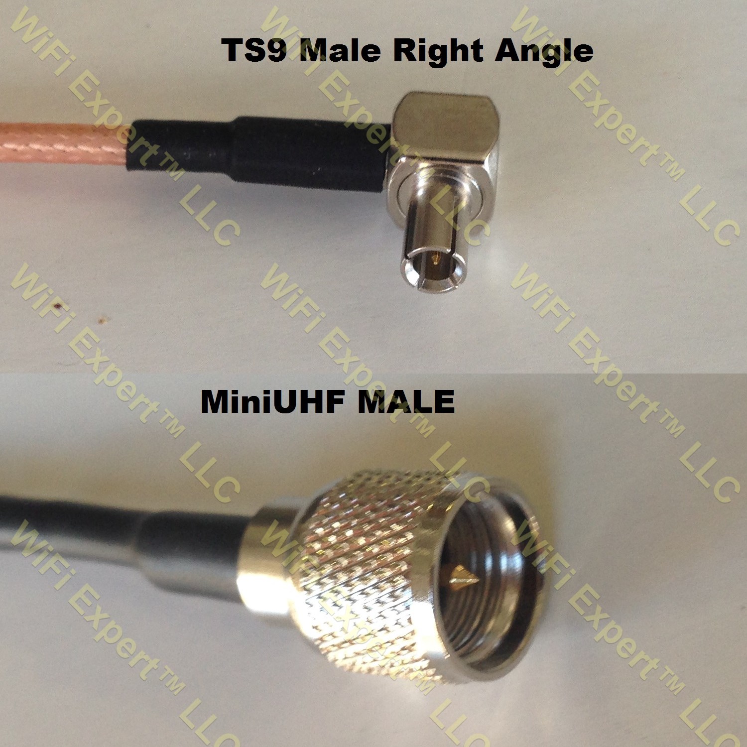 LMR100 TS9 ANGLE MALE to MINI UHF MALE Coaxial RF Pigtail Cable