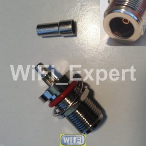 N Female Bulkhead Solder crimp RG58 RG142 RG400 LMR195 cable RF Connector BiQuad