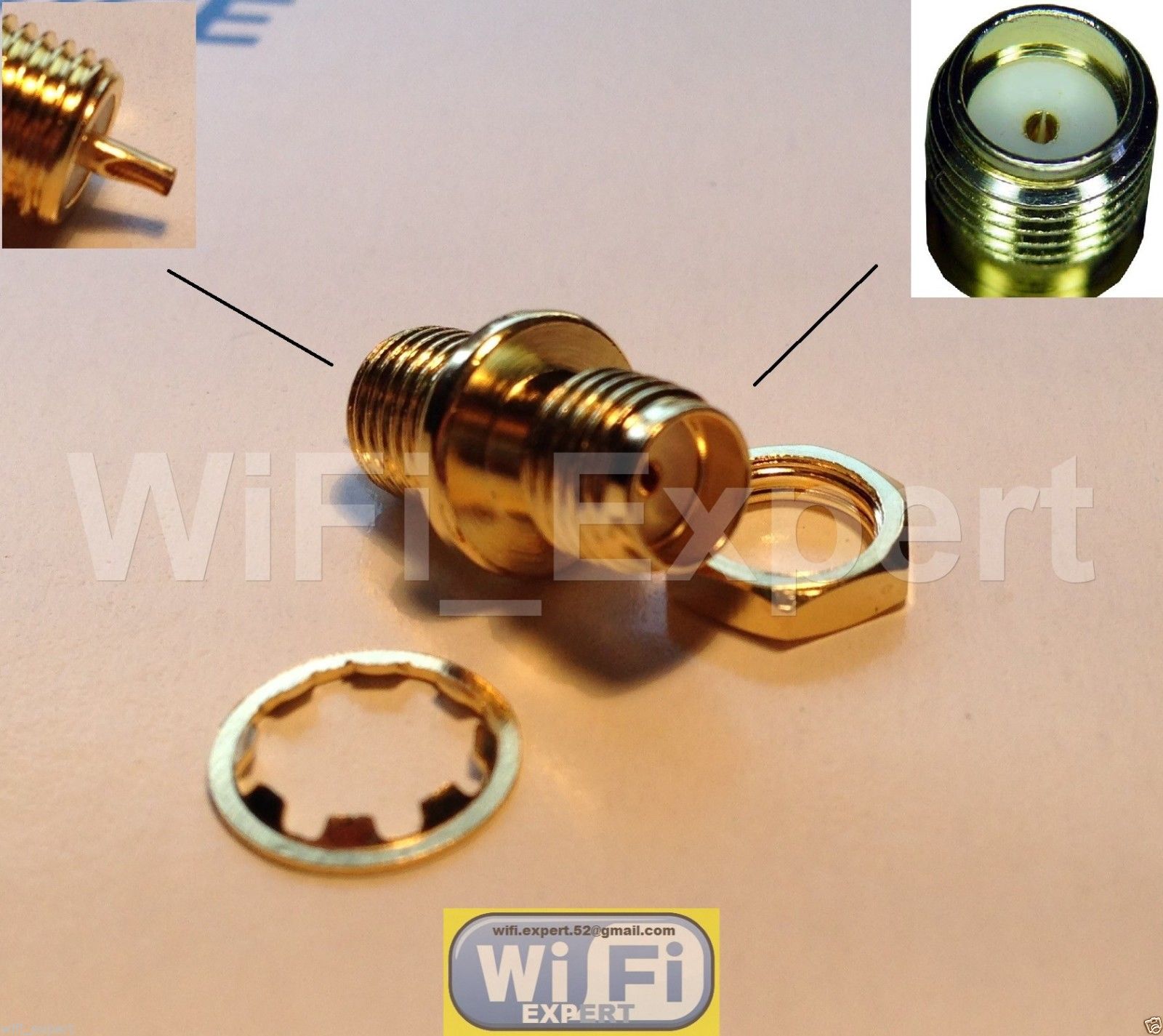Details about   10pcs Connector SMB male plug bulkhead handle solder Panel mount PTFE RF COAXIAL