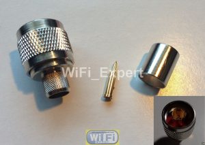N Male Crimp Connector LMR-400 Belden 9913 RG8 RG213 RG214 RF Cnctr 100 pack USA