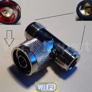Adapter N male TYPE plug to 2 x N female jack RF Splitter T Type connector