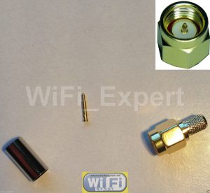 1 x SMA Male with Male pin crimp RG58 RG142 RG400 LMR195 cable RF Connector USA