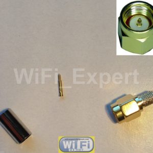 1 x SMA Male with Male pin crimp RG58 RG142 RG400 LMR195 cable RF Connector USA