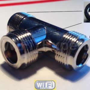 Adapter N Female TYPE plug to 2 x N female jack RF Splitter T Type connector
